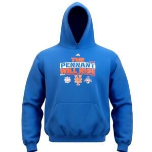 Majestic NY Mets 2015 National Champs "Pennant Will Rise: Blue Hoodie - Size: XL